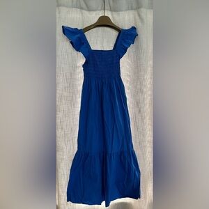 Chic Blue Ruffle Sleeve Dress
